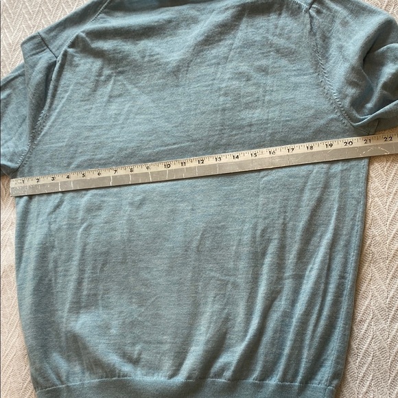 Callaway 100% Merino Wool Turquoise V-Neck Sweater Preppy Business Casual - Picture 7 of 9